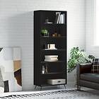 vidaXL Högskåp svart 69.5x32.5x180 cm konstruerat trä 3189542
