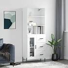 vidaXL Högskåp vit 69.5x34x180 cm konstruerat trä 3189517