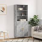 vidaXL Högskåp betonggrå 69.5x34x180 cm konstruerat trä 3189241