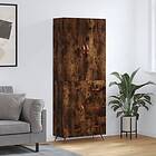 vidaXL Högskåp rökfärgad ek 69.5x34x180 cm konstruerat trä 3195880