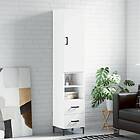 vidaXL Högskåp vit 34,5x34x180 cm konstruerat trä 3198913