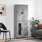 vidaXL Högskåp betonggrå 69,5x34x180 cm konstruerat trä 3195975