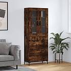 vidaXL Högskåp rökfärgad ek 69.5x34x180 cm konstruerat trä 3198406
