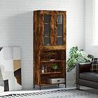 vidaXL Högskåp rökfärgad ek 69.5x34x180 cm konstruerat trä 3198726