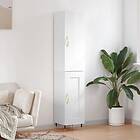 vidaXL Högskåp vit högglans 34.5x34x180 cm konstruerat trä 3199091