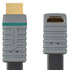 Bandridge Blue Flat HDMI - HDMI High Speed with Ethernet (angled) 270° 2m