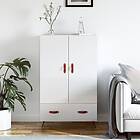 vidaXL Högskåp vit högglans 69,5x31x115 cm konstruerat trä 828206