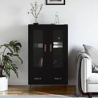 vidaXL Högskåp svart 69.5x31x115 cm konstruerat trä 828269