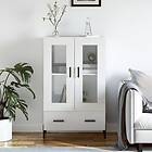 vidaXL Högskåp vit högglans 69.5x31x115 cm konstruerat trä 828310