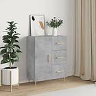 vidaXL Skänk betonggrå 69,5x34x90 cm konstruerat trä 827904