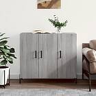 vidaXL Skänk grå sonoma 90x34x80 cm konstruerat trä 828122