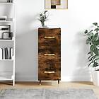 vidaXL Skänk rökfärgad ek 34.5x34x90 cm konstruerat trä 828585