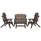 vidaXL Loungegrupp 4 delar massivt granträ 3185514