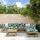vidaXL Loungegrupp med dynor 7 delar impregnerad furu 3185968