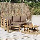 vidaXL Loungegrupp 5 delar taupe dynor bambu 3155138