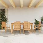 vidaXL Matgrupp för trädgården 7 delar massiv teak 3157920