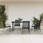 vidaXL Matgrupp för trädgården 5 delar svart stål och textilen 3200684