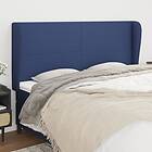 vidaXL Sänggavel med kanter blå 163x23x118/128 cm tyg 3117688