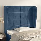 vidaXL Sengegavl med kanter mörkblå 93x23x118/128 cm sammet 3117996