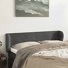 vidaXL Sengegavl med kanter mörkgrå 147x23x78/88 cm sammet 3116913