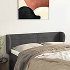 vidaXL Sänggavel med kanter mörkgrå 147x23x78/88 cm sammet 3117333