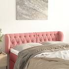 vidaXL Sänggavel med kanter rosa 147x23x78/88 cm sammet 3117533