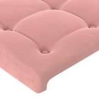vidaXL Sengegavl med kanter rosa 183x23x118/128 cm sammet 3118455