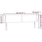 vidaXL Sengegavl med kanter rosa 183x23x78/88 cm sammet 3116929
