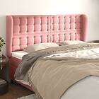 vidaXL Sänggavel med kanter rosa 163x23x118/128 cm sammet 3118449