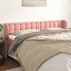 vidaXL Sänggavel med kanter rosa 183x23x78/88 cm sammet 3117643