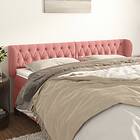 vidaXL Sänggavel med kanter rosa 183x23x78/88 cm sammet 3117545