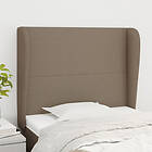 vidaXL Sengegavl med kanter taupe 103x23x118/128 cm tyg 3117670