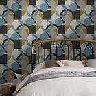 Next Tapet Retro Shapes Geo Blues 118280