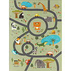 KM Carpets Barnmatta Play Animals Grön 80*150 38052