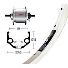 Winora Rigida Zac 19 Dynamo Shimano Dh3n31 Road Front Wheel Silver 9 x 100 mm