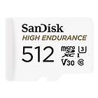 SanDisk High Endurance microSDXC 512GB SD Adapter for dash cams & home monitorin