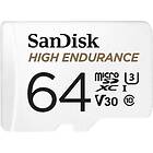 SanDisk MicroSDXC High Endurance Minneskort med Adapter, 64GB SDSQQNR-064G-AN6IA