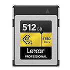 Lexar Professional GOLD-serien 512 GB CFexpress kort, typ B CF Kort, Upp till 1750 MB/s Läs, Använd PCIe 3,0 NVMe, CompactFlash Minneskort f