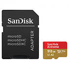 SanDisk MicroSDXC Extreme 512GB Adapter 190MB/s A2 C10 V30