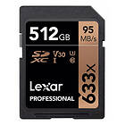 Lexar SDXC Professional 633X 512GB UHS-I U3, 95MB/s