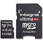Integral 512GB MICRO SDXC 80V30, R:100MB/s W:80MB/s U3 V30 ADAPTER INMSDX512G-10