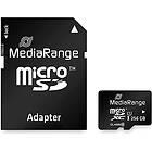 MediaRange microSDXC minneskort, UHS-1 klass 10, med SD-kortsadapter, 256 GB, svart, MR946