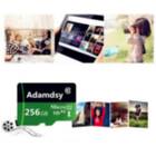 Klass Adamdsy Micro SD-kort 256 GB 10 SD-adapter idealisk för användning i Android-kameror, surfplattor och smartphone(H158-D3V) (256 GB)