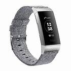 Fitbit Charge 3/4 armband canvas Grå (L)