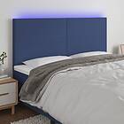 vidaXL Sänggavel LED blå 160x5x118/128 cm tyg 3122156