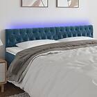 vidaXL Sengegavl LED blå 200x7x78/88 cm sammet 3122018