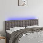 vidaXL Sänggavel LED grå 144x5x78/88 cm konstläder 3121706