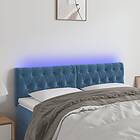 vidaXL Sänggavel LED mörkblå 160x7x78/88 cm sammet 3122006