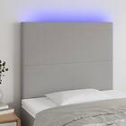 vidaXL Sänggavel LED ljusgrå 100x5x118/128 cm tyg 3122134