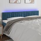 vidaXL Sengegavl LED mörkblå 180x5x78/88 cm sammet 3121914